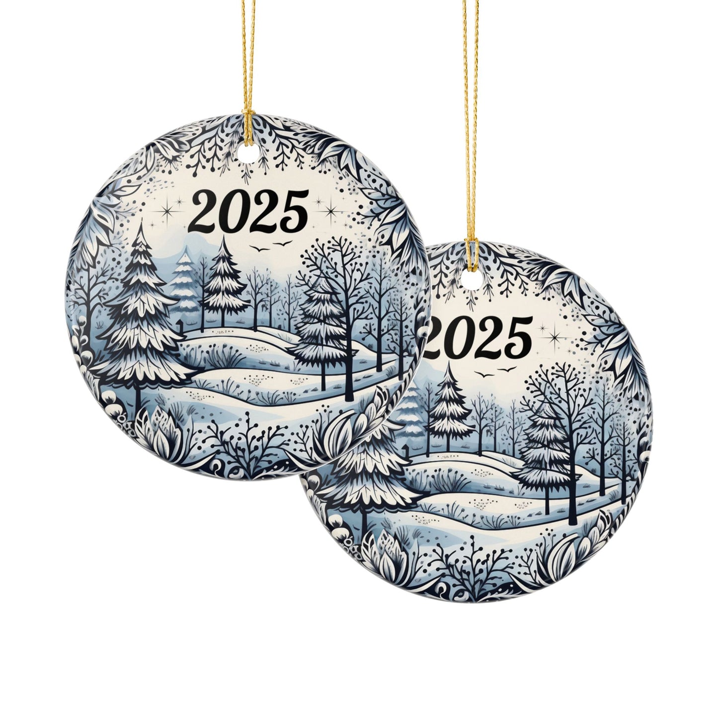 2025 Winter Woodland Ceramic Christmas Ornament