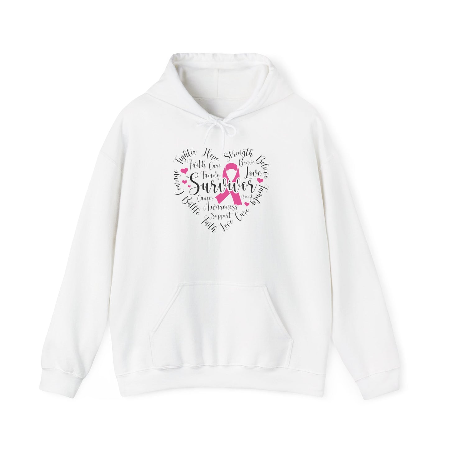 Cancer Survivor Heart Adult Hoodie