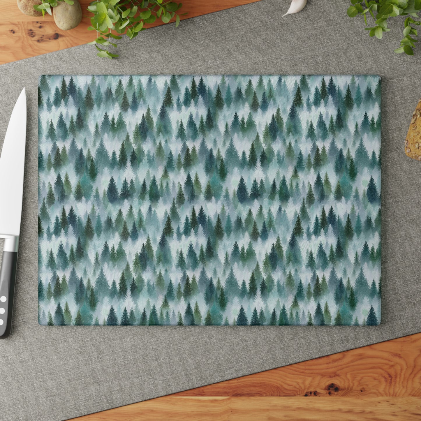 Forest Pines Glass Cutting Board