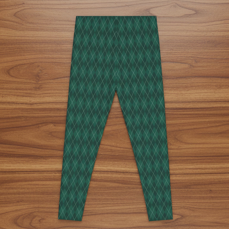 Green Argyle Leggings