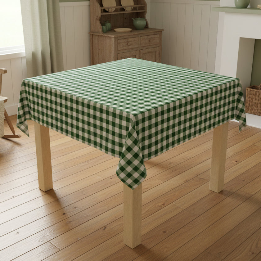 Green Gingham Tablecloth