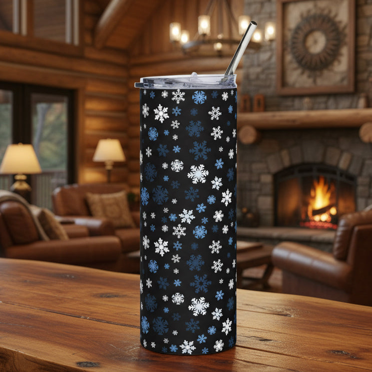 Midnight Snowflakes 20oz Stainless Steel Tumbler