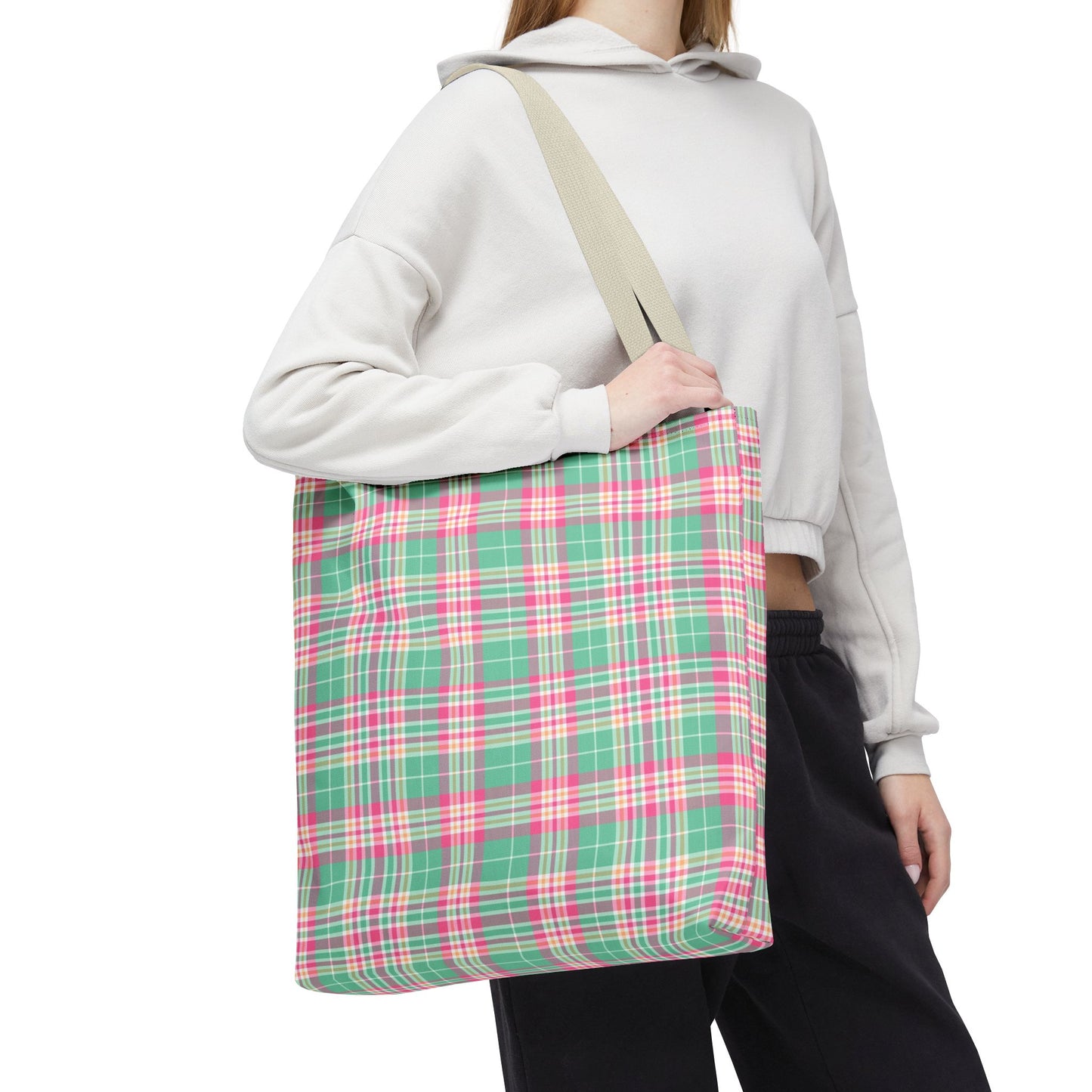 Pastel Plaid Tote Bag