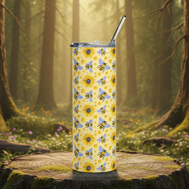 Sunflowers and Bees 20oz Stainless Steel Tumbler