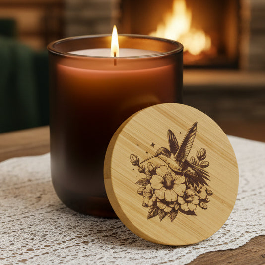 Wildwood Valley Hummingbird 14oz Engraved Soy Candle |  Scented Gift Candle