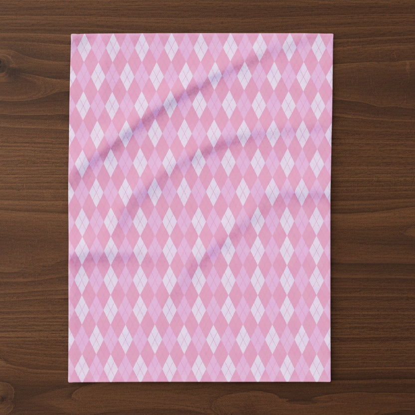 Pink Argyle Fleece Blanket