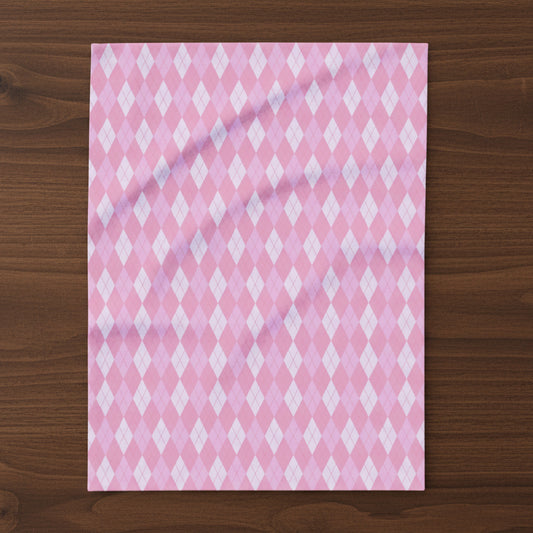 Pink Argyle Fleece Blanket
