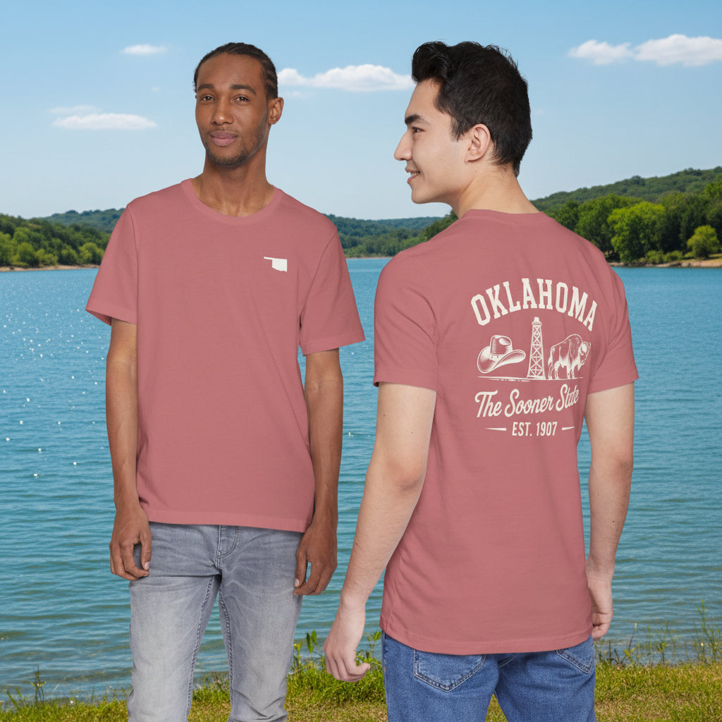 Oklahoma 'The Sooner State' Front & Back Graphic Tee