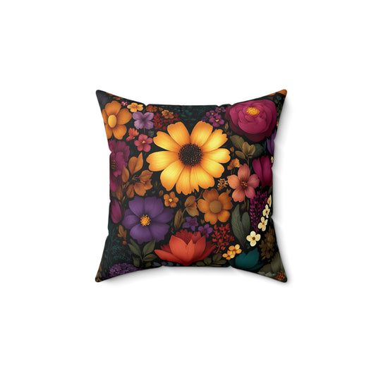 Twilight Garden Faux Suede Pillow
