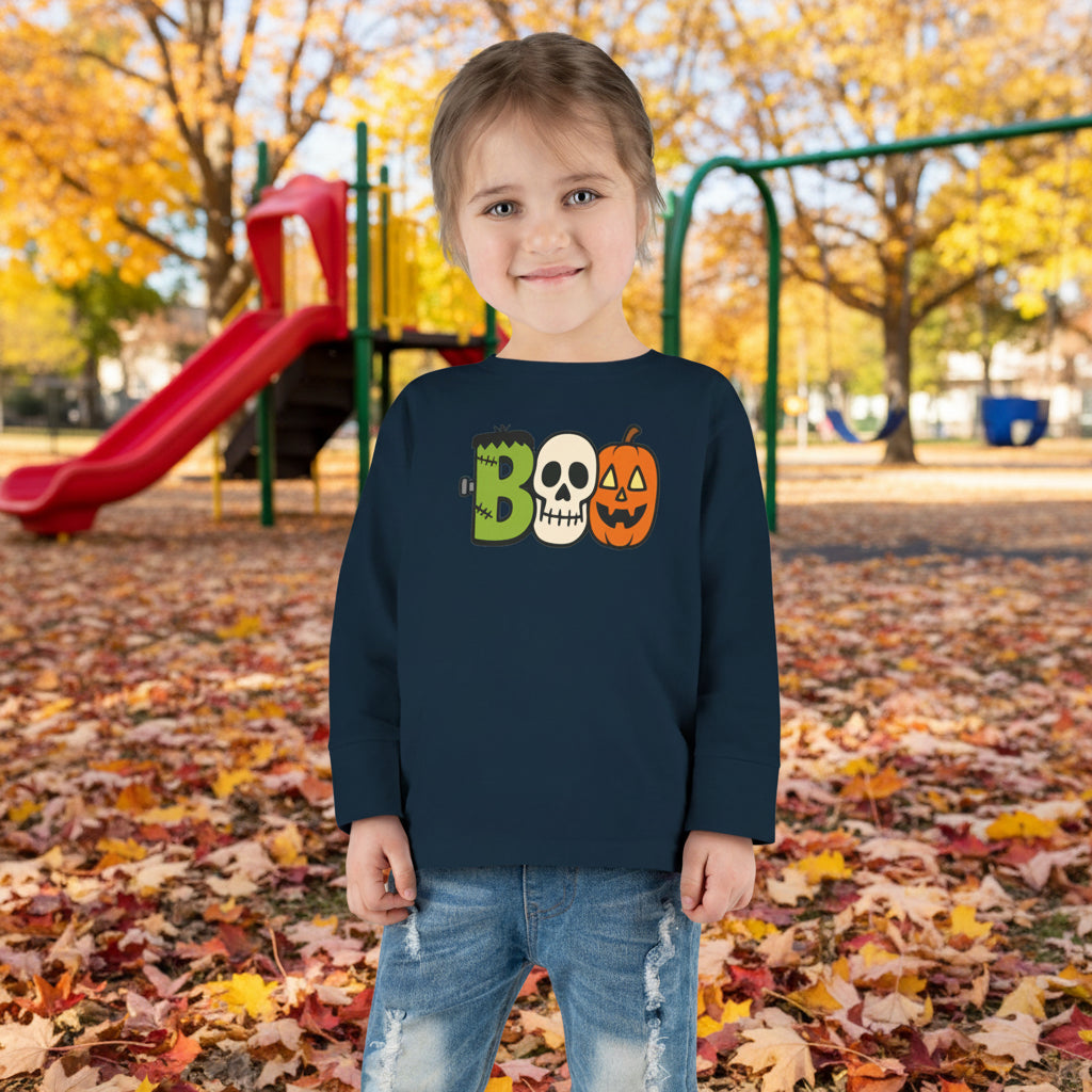 Boo Halloween Toddler Long Sleeve Tee