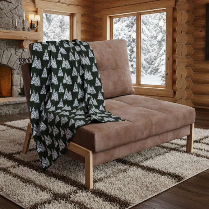 Winter Pines Arctic Fleece Blanket