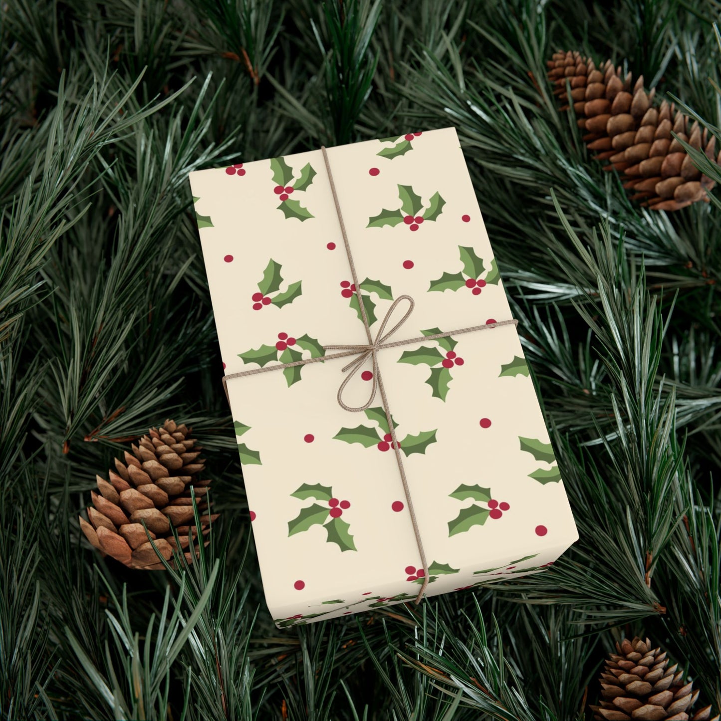 Holly & Berries Christmas Gift Wrap Paper