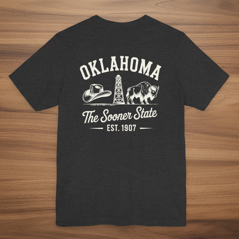 Oklahoma 'The Sooner State' Front & Back Graphic Tee