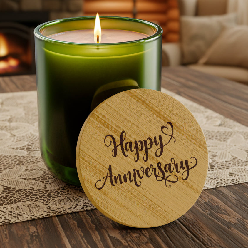Happy Anniversary 14oz Engraved Soy Candle | Scented Gift Candle