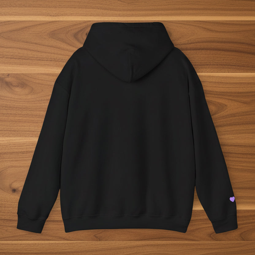 Be Mine Hoodie with Purple Heart Accent Sleeve