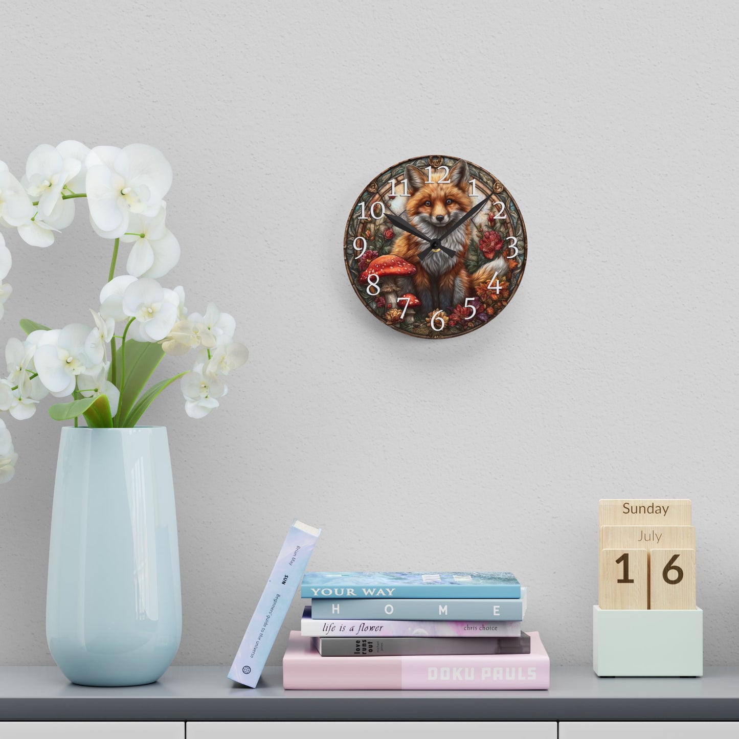 Autumn Fox Wall Clock