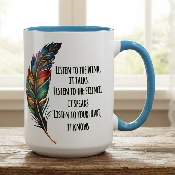 Listen to the Wind 15oz Accent Mug