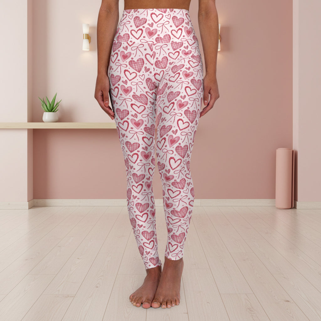 Pink Hearts & Ribbons Leggings