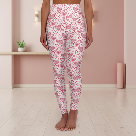 Pink Hearts & Ribbons Leggings