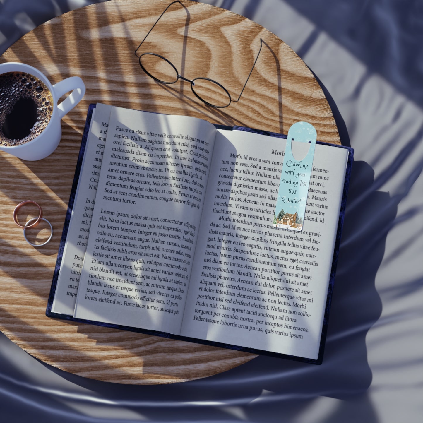 Winter Reading Metal Bookmark