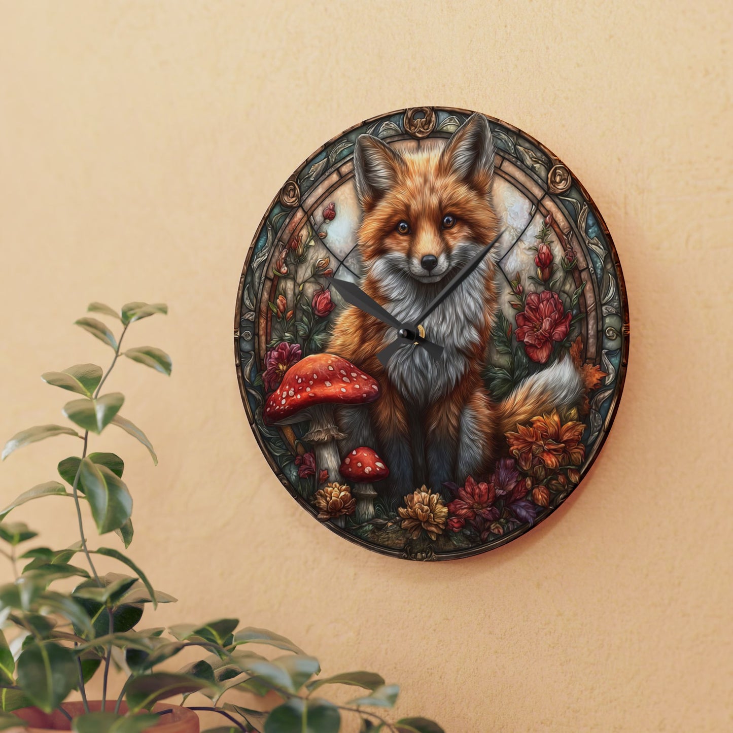 Autumn Fox Wall Clock