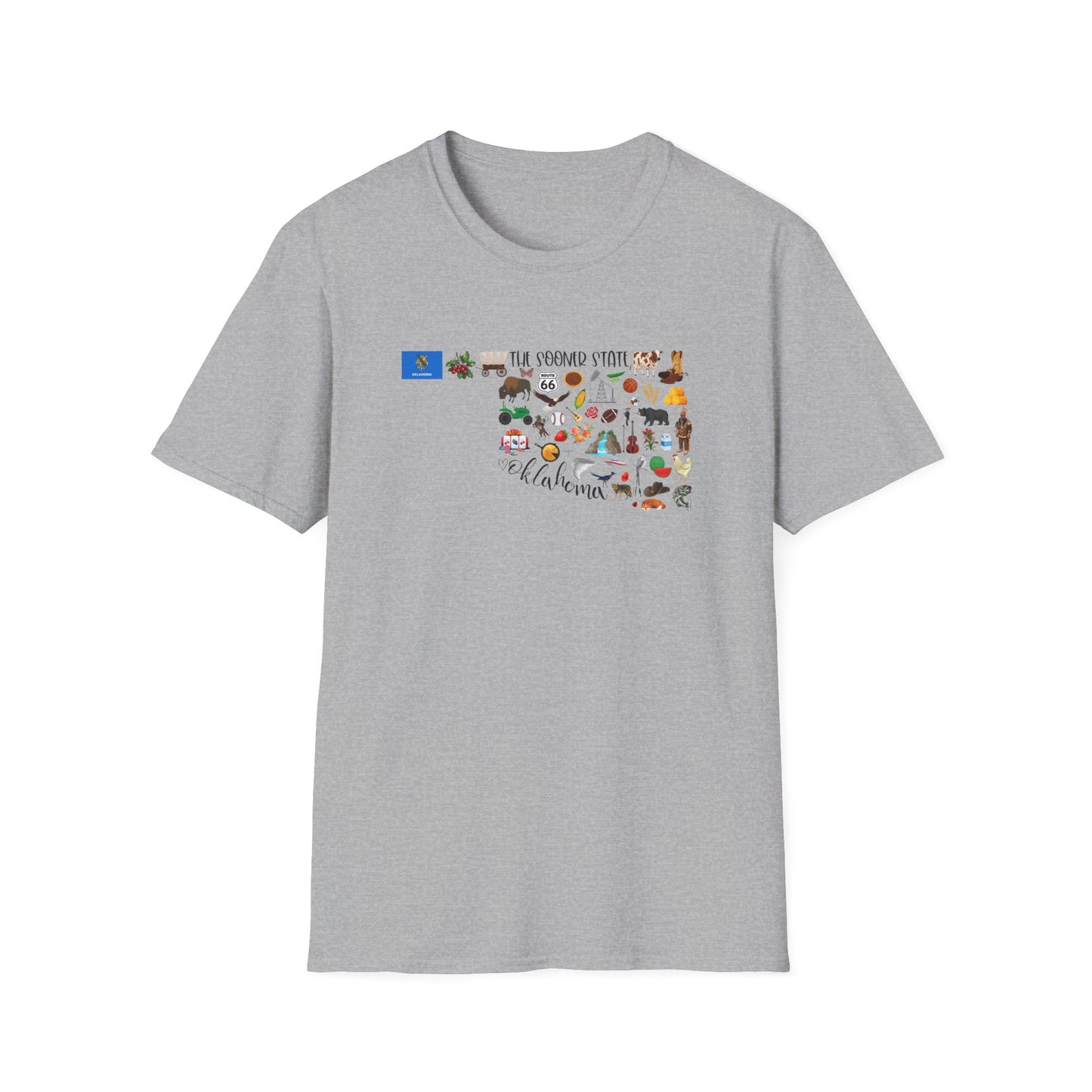 Oklahoma Adventure Map T-Shirt