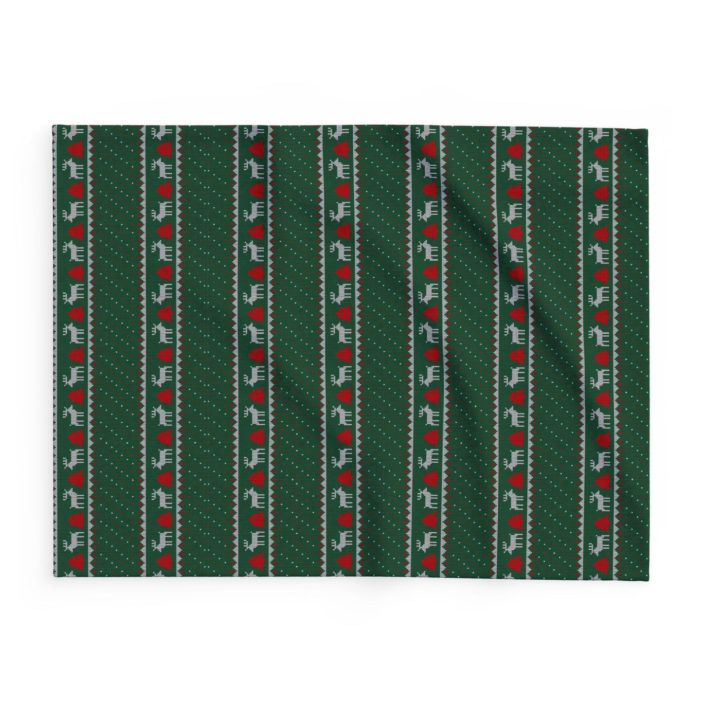 Fair Isle Reindeer Christmas Holiday Fleece Blanket