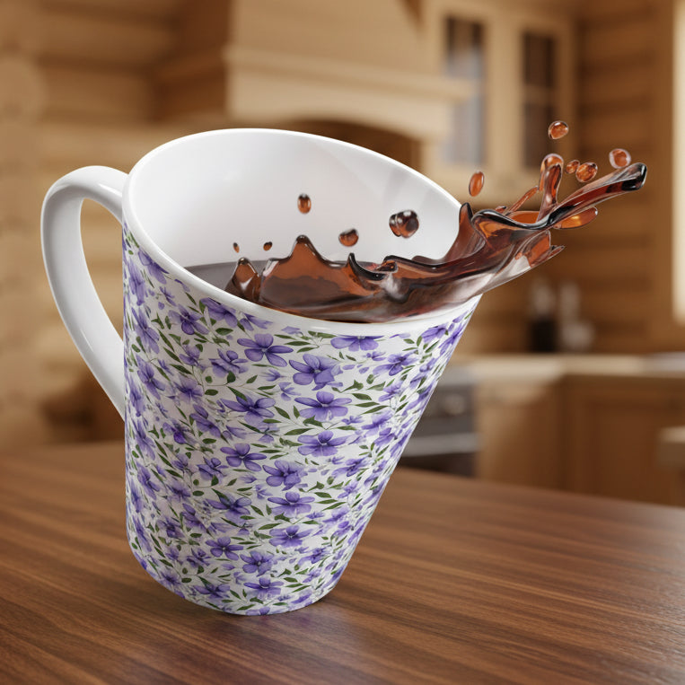 Purple Violets Latte Mug