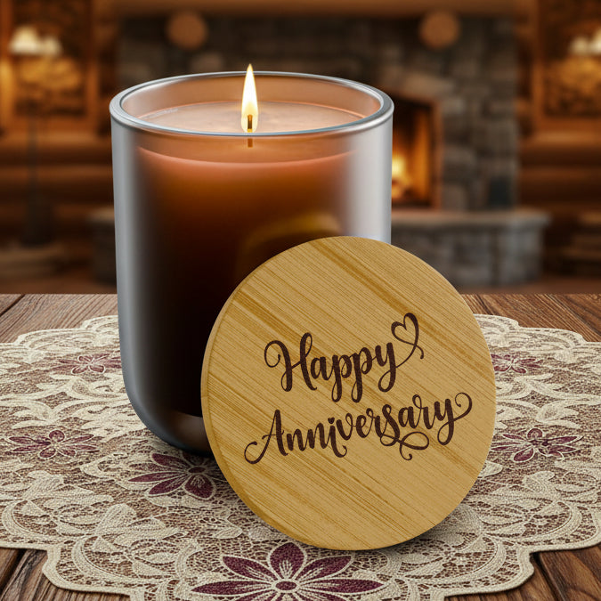 Happy Anniversary 14oz Engraved Soy Candle | Scented Gift Candle