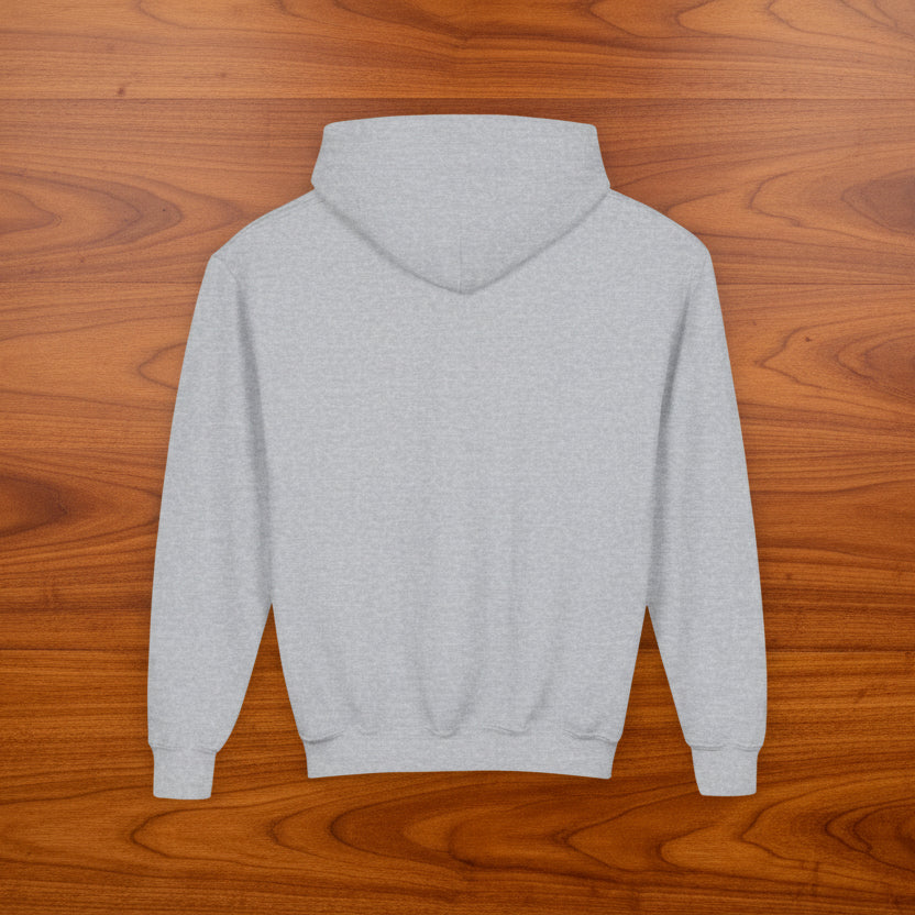 Gray hoodie on a wood background