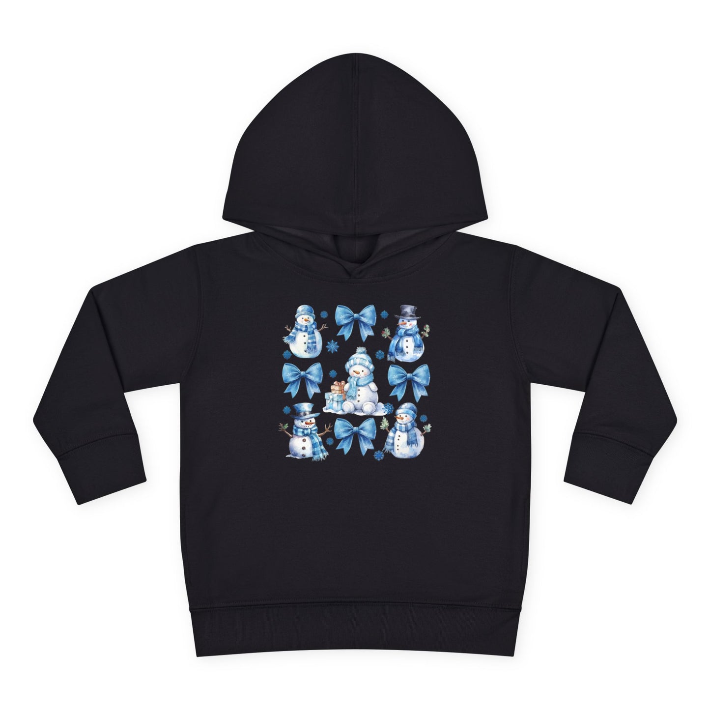 Toddler Blue Winter Bow & Snowman Hoodie
