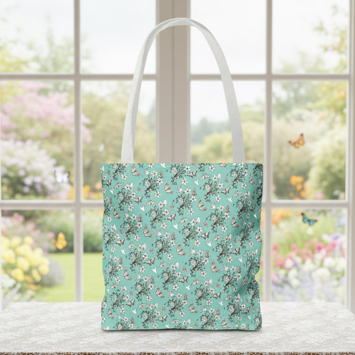 Floral Mint Tote Bag