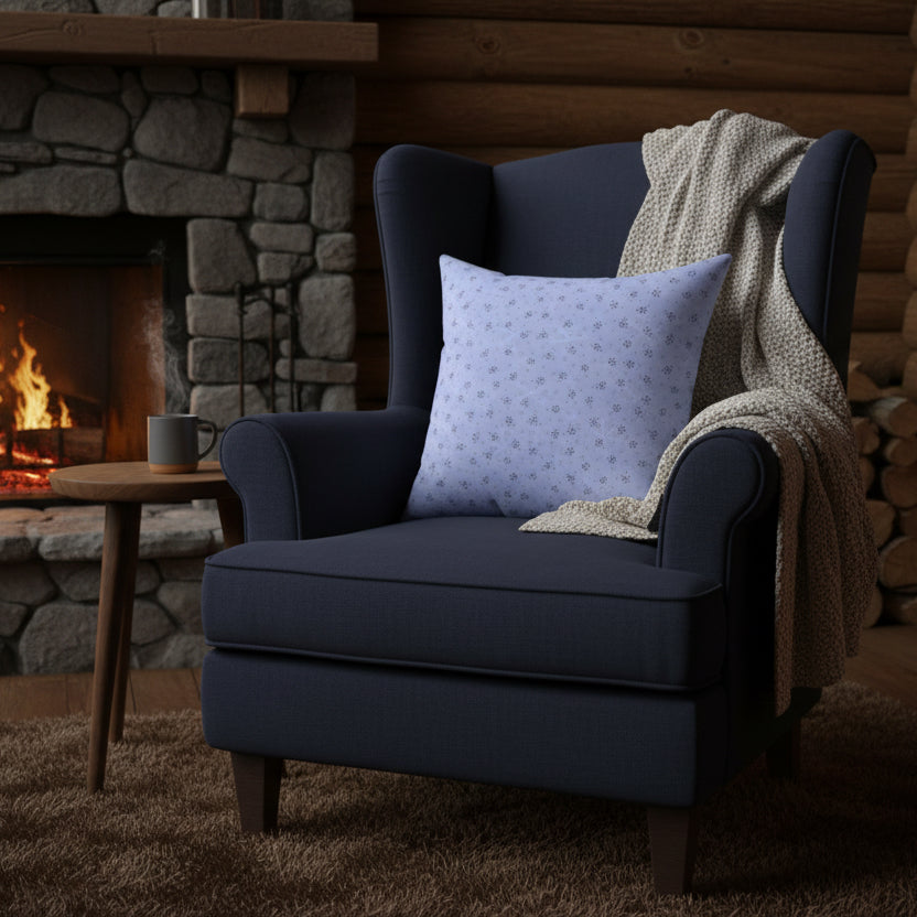 Light Blue Snowflake Throw Pillow