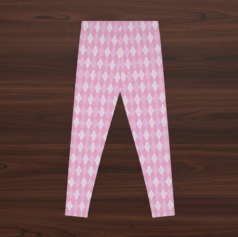 Pink Argyle Leggings