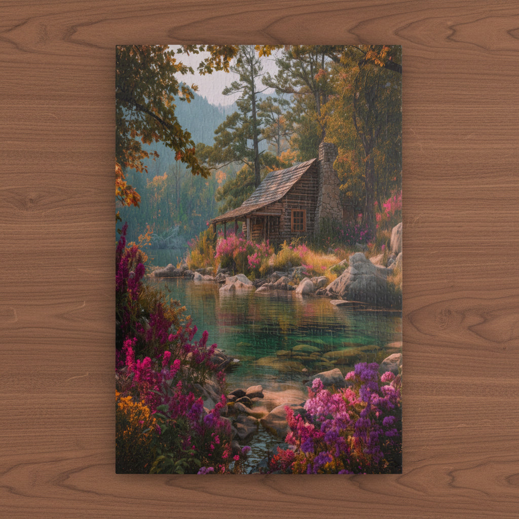Scenic Lakeside Cabin Jigsaw Puzzle — 110/252/529/1014 pcs