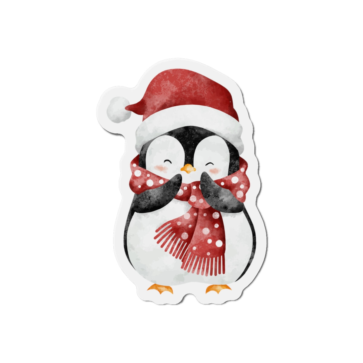 Penguin with Polka-Dot Scarf Fridge Magnet