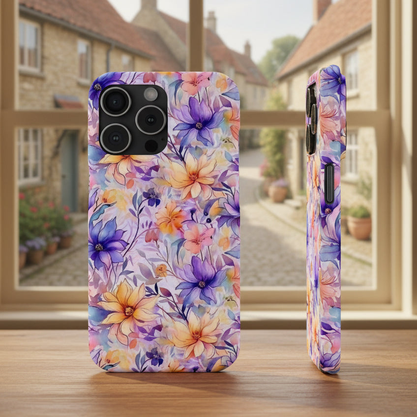 Floral Watercolor Slim Phone Case