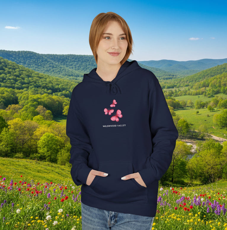 Pink Butterflies Wildwood Valley Hoodie