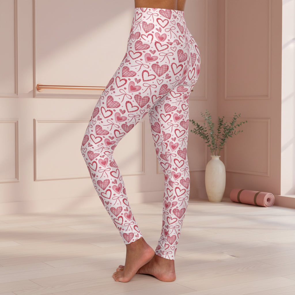 Pink Hearts & Ribbons Leggings