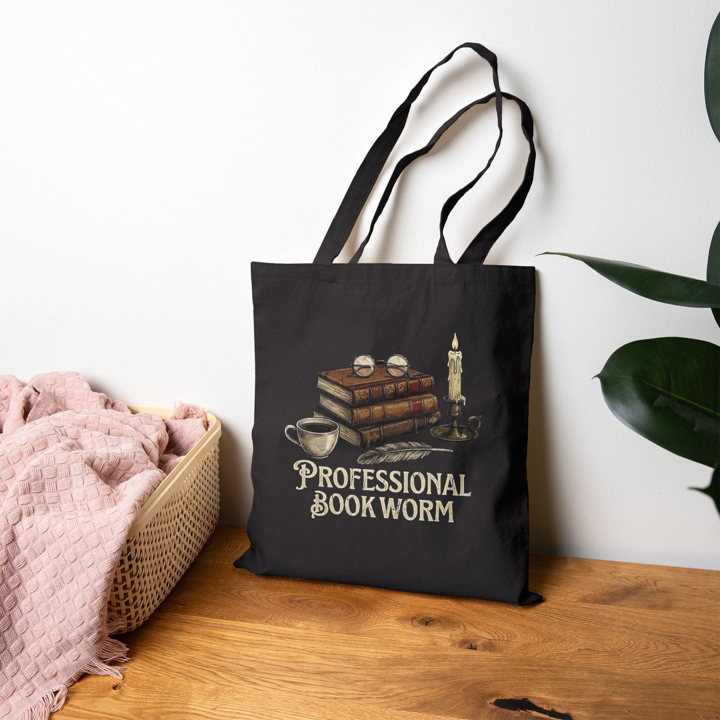 Professional Bookworm Vintage Books & Tea Literary Tote