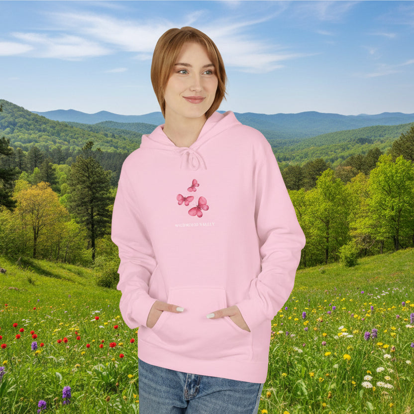Pink Butterflies Wildwood Valley Hoodie