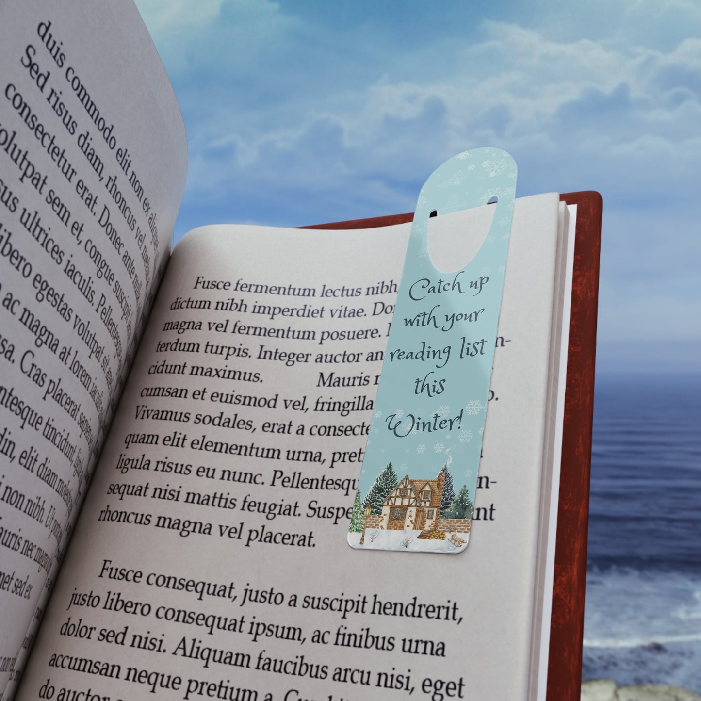 Winter Reading Metal Bookmark