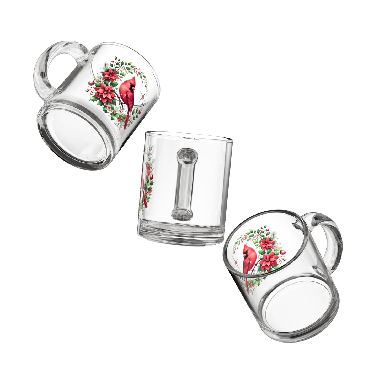 Christmas Cardinal Holiday Glass Mug