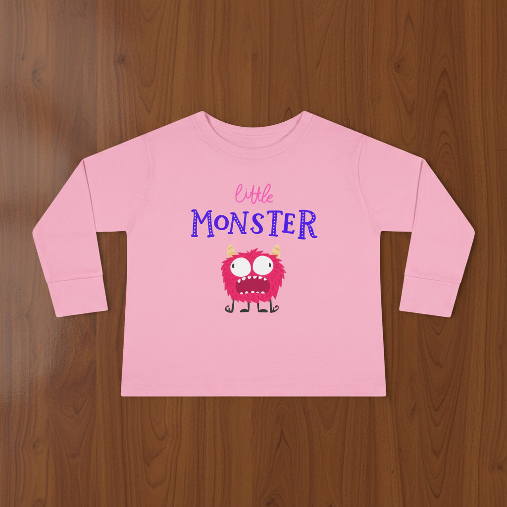 Little Pink Monster Toddler Long Sleeve Tee