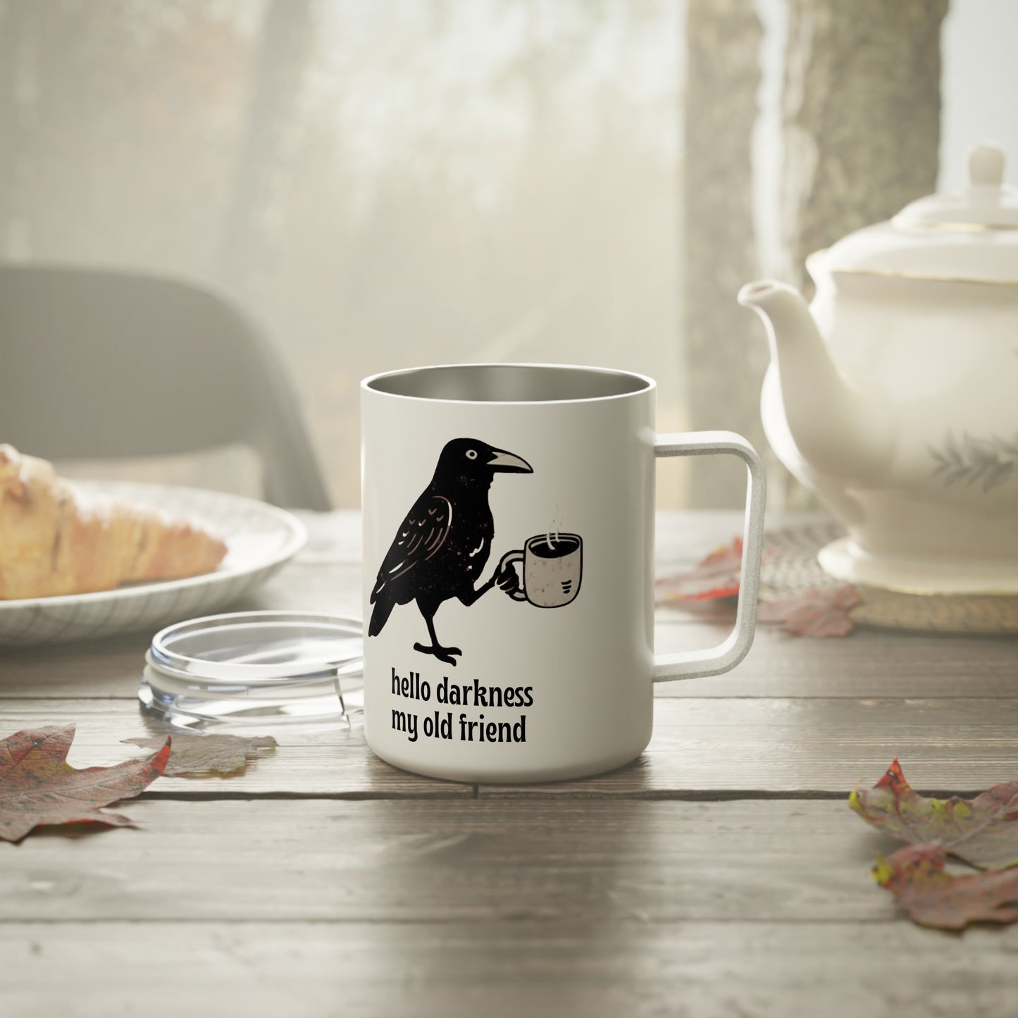 Hello Darkness 10oz Insulated Coffee Mug | Crow Travel Mug
