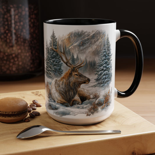 Winter Elk 15oz Accent Coffee Mug