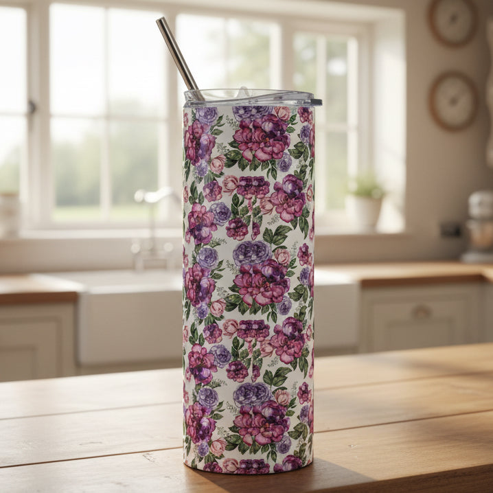 Watercolor Roses 20oz Stainless Tumbler