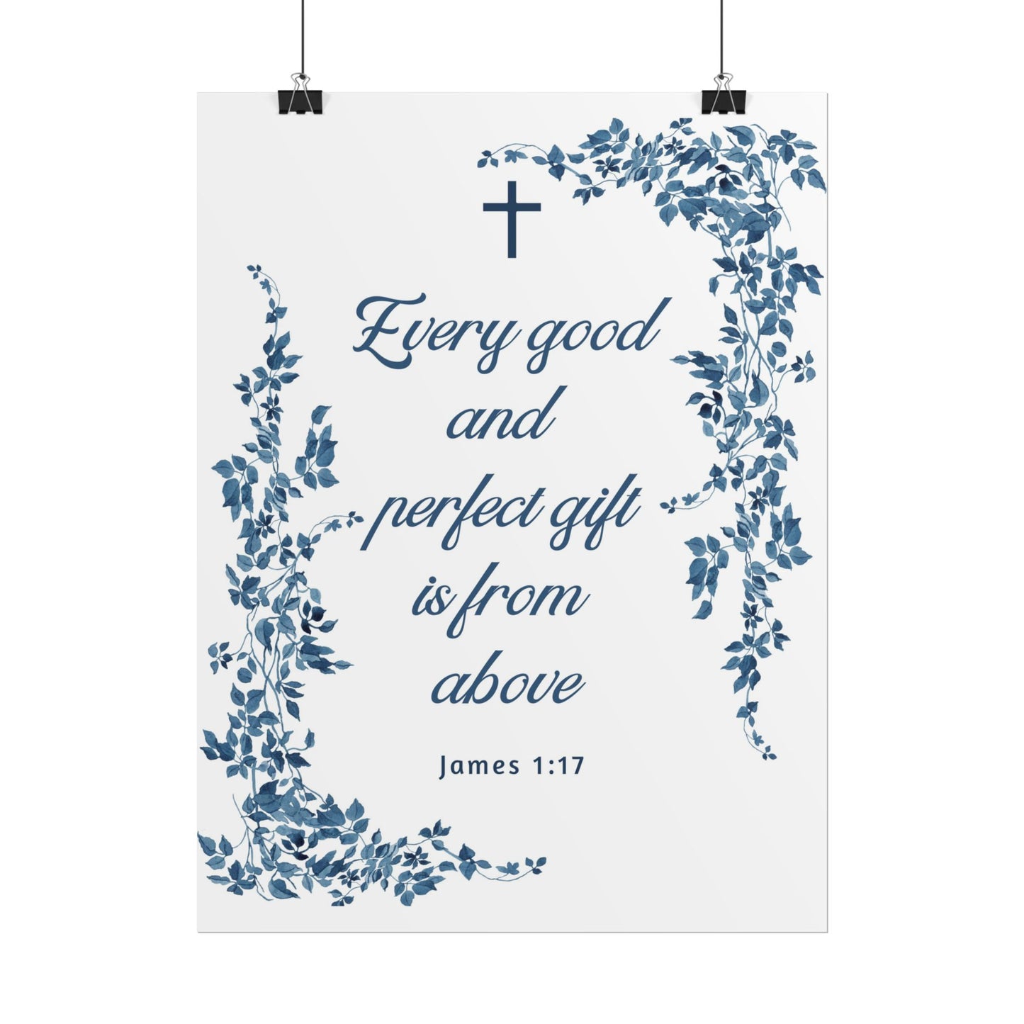 Every good and perfect gift is from above (James 1:17) Floral Scripture Wall Art | Christian Home Decor