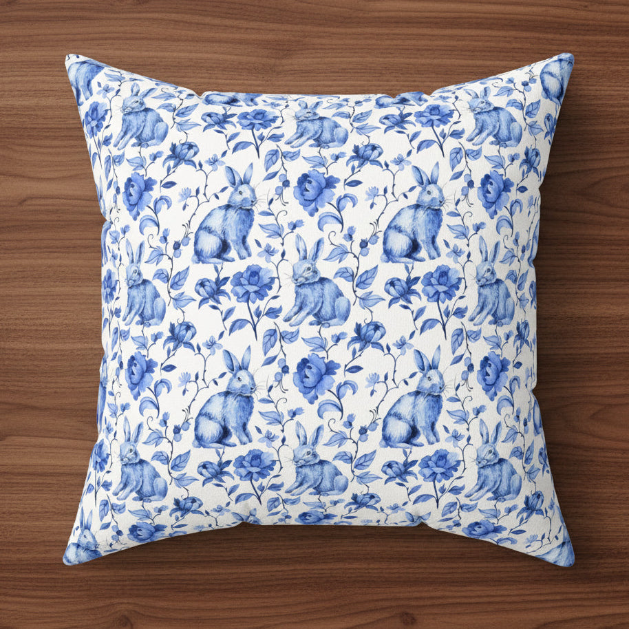 Easter Toile Faux Suede Pillow