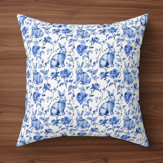 Easter Toile Faux Suede Pillow